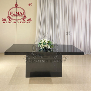 Mesa de comedor rectangular duradera MDF negra moderna para uso en hoteles y exteriores - Product Image 3