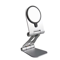 Support de téléphone universel en aluminium flexible avec recharge sans fil, fixation adhésive pour tablette, support portable compatible iPad pour bureau et voiture