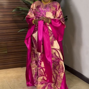 Túnica Larga Estampada de Talla Grande para Mujer Africana, Nuevo Estilo, Túnica Jacquard de Oriente Medio con Pañuelo para la Cabeza, a la Moda - Product Image 3