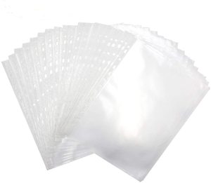 A4 Kích Thước 11 Lỗ <span class=keywords><strong>PP</strong></span> Lá Lỏng Lẻo Tập Tin Thư Tấm Bảo Vệ Top Tải Poly Văn Phòng Trang Tập Tin Túi 100 Gói - Product Image 1
