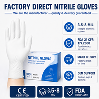 Gants jetables en nitrile sans poudre SONICE 4/5/6 mil, qualité alimentaire, médicaux, industriels, vente en gros, sans latex, en vrac, directement de l'usine