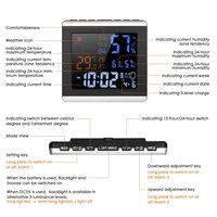 Reloj Despertador Digital LCD Electrónico para Interiores, Estación Meteorológica con Retroiluminación, Temperatura Máxima/Mínima, Higrómetro, para Hogar, Oficina, Sala de Estar