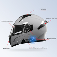 Casque AD modulaire ABS unisexe avec double visière à la mode Blue Tooth Head Guard New Condition Fabriqué pour les motocyclistes