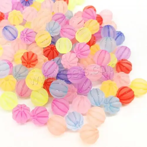 bulk wholesale DIY Pumpkin Frosted Acrylic Beads stoving varnish more colors for choice 10mm Approx 50PCs/Bag 1608465
