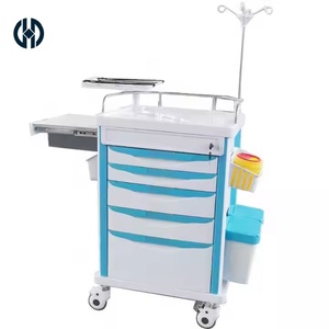 Chariot médical multifonctionnel haute performance en ABS avec plateforme de défibrillation, chariot d'urgence pour hôpital et clinique - Product Image 6