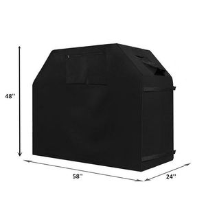 Housse de barbecue BSCI Factory Home 58 pouces, housse de barbecue à gaz pour Weber, résistante à l'eau, noire, sur mesure - Product Image 4
