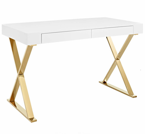 Modern Wood Style Panel Furniture Factory-Produced White Glossy Paint Office Desk Gold <strong>Table</strong> Legs <strong>for</strong> Living Room <strong>Computer</strong> - Product Image 5
