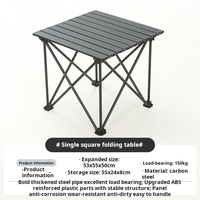 Ensemble table et chaises de camping portable pour l'extérieur, design moderne, table carrée pliante en alliage pour la plage, table pliante pour véhicule