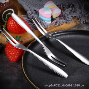 304 Stainless Steel Fruit Fork Dishwasher Safe For Home Restaurant <b>Dessert</b> Cake Salad Mooncake Use Solid Color - Product Image 5