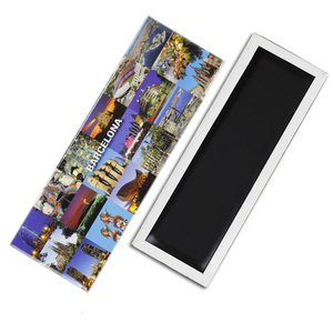 Fabricante muestra gratis 90x65mm imán adhesivo para nevera 3,5x2,5 pulgadas España <span class=keywords><strong>Barcelona</strong></span> ciudades nombre recuerdo imanes de nevera - Product Image 3