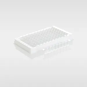 แผ่นปฏิกิริยาบ่อน้ำลึก96หลุมแผ่น PCR 96แบบใช้แล้วทิ้งสำหรับห้องปฏิบัติการ