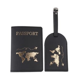 Luxury Slim Travel Passport Holder & Luggage Tag <b>Set</b> With RFID Blocking PU Leather <b>Wallet</b> Case for <b>Men</b> and Women Card Holders - Product Image 2