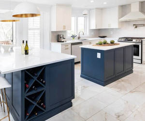 Armoires de cuisine modulaires personnalisées avec comptoirs en marbre pour appartement, centre commercial, hôpital - Design moderne - Product Image 4