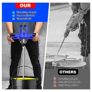 1600W Portable <b>Hand</b> Blender Adjustable Speed Electric Concrete Mixer Mini Plaster Cement <b>Paint</b> Industrial 220V - Product Image 5