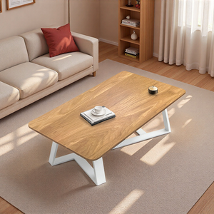 Grande table basse moderne avec structure en métal, pieds antidérapants, table centrale stable pour la maison, le bureau ou la salle de séjour - Product Image 6