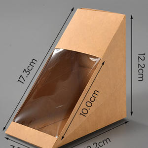 Scatola Sandwich in carta triangolare per imballaggio con stampa scatola pieghevole in cartone Sandwich usa e getta scatola per <span class=keywords><strong>Pizza</strong></span> Flexo - Product Image 3