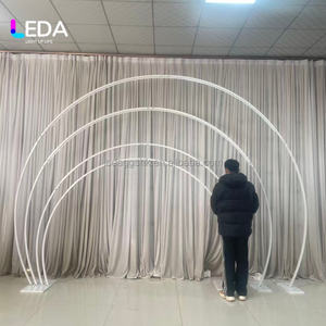 Arco de Metal Redondo Blanco Personalizado LEDA para Bodas, Soporte de Arco para Ceremonias, Fondo para Decoración de Bodas - Product Image 1