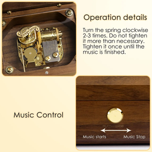 Caja de música con manivela de mano personalizada con grabado en madera, regalos de boda y Navidad de aniversario personalizados para <span class=keywords><strong>canciones</strong></span>, recuerdo romántico - Product Image 4