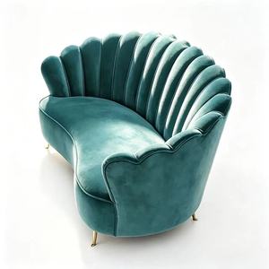 Ensemble de canapés en velours coquille de palourde de luxe nordique 2027YOUTAI, 1/<span class=keywords><strong>2</strong></span>/3 <span class=keywords><strong>places</strong></span>, pieds dorés, <span class=keywords><strong>canapé</strong></span> incurvé moderne pour salon - Product Image 5