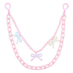 Cadena de cintura Yueli Dopamine Butterfly para mujer, lazo acrílico rosa, estilo hip hop, para salir de noche, cadena corporal de moda con doble anillo. - Product Image 5