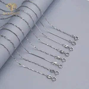 OYA rodyum kaplama kablo zinciri takı kadınlar için sıcak satış kolye 925 ayar gümüş zincirler