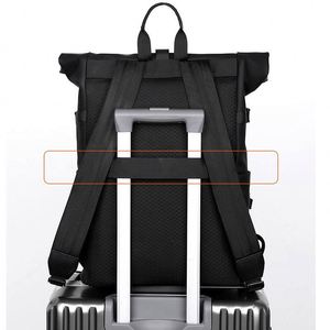 Fashionable Roll Top Men Business Laptop <b>Backpack</b> <b>Computer</b> Bag Casual Sports Waterproof Oxford Mochila Travel <b>Backpack</b> Bag - Product Image 4
