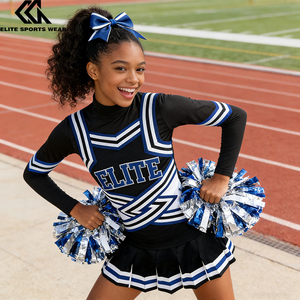 Costume de pom-pom girl personnalisé pour filles, jeunes et femmes, manches longues, tissu extensible, <span class=keywords><strong>uniforme</strong></span> de cheerleading - Product Image 2