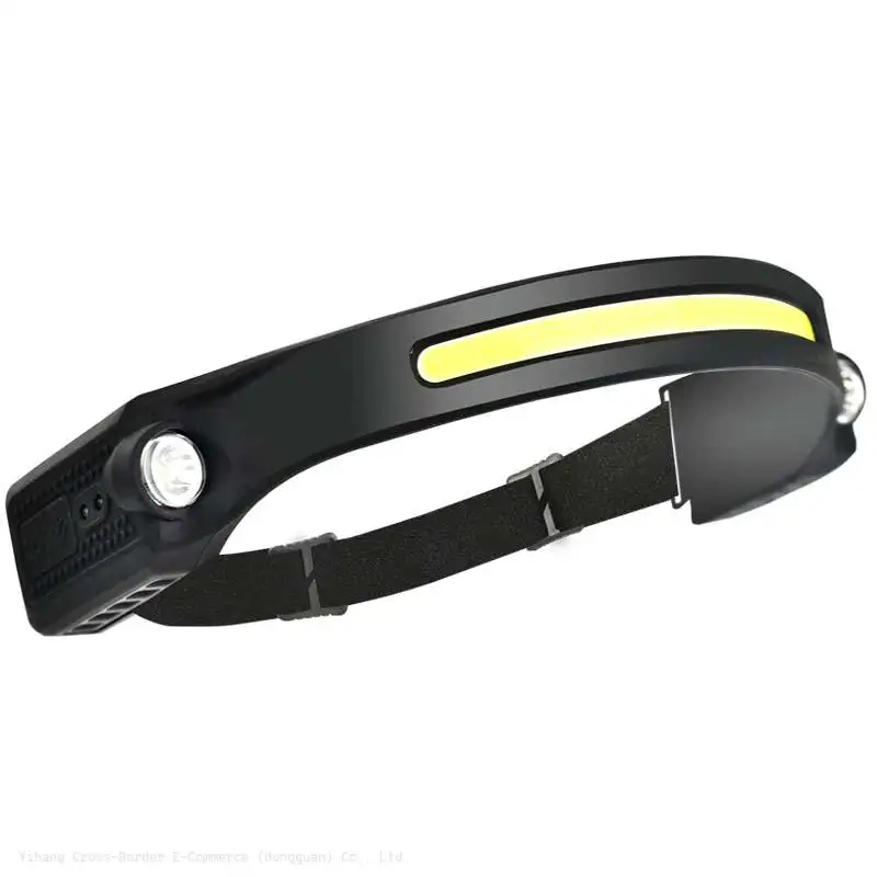Hot Sale Silica gel Induction LED Headlamp COB with XPE Side Light Portable Head Mounted LED Work Lights TYPE-C USB Charging