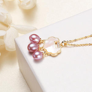 Collier ras du cou en or de style ethnique, petit accessoire, fabrication robuste, pendentif en perle de Zhuji, style ethnique - Product Image 3