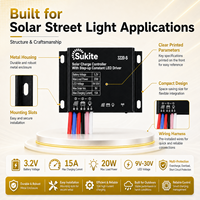 Contrôleur solaire PWM 3220 3.2V 20W 15A Sukite pour éclairage public à énergie solaire avec capteur