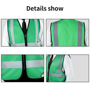 Vente en gros de gilets de sécurité réfléchissants à haute visibilité pour la construction, vêtements de travail pour la sécurité routière, gilet de sécurité personnalisé avec fermeture éclair pour les chantiers - Product Image 2