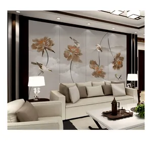 high quality 100% polyester wall paper 3d wall murals nature