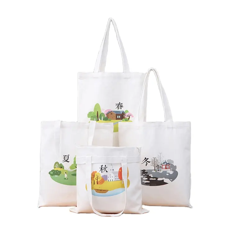 2024 New Arrival Recycled Canvas Bag Handbag Shoulder Tote Bag Plaid Canvas Reusable Shopping Folding Shopping Bags