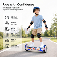 Ventes chaudes : Hoverboard auto-équilibré à deux roues, vitesse 12 km/h, scooter électrique tout-terrain, scooter intelligent, Bluetooth, Escooter