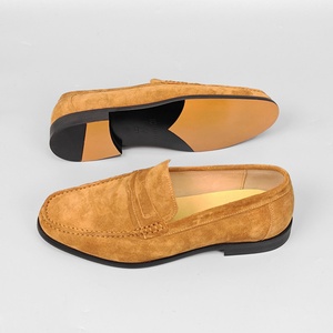 Zapatos de Negocios Casuales de Alta Gama para Hombre, Estilo Británico, de Cuero Genuino, Sin Cordones, Transpirables, de Color Sólido - Product Image 4