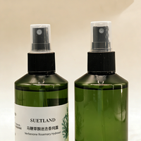 Pompe cylindrique pour lotion cosmétique 60 ml, en plastique PET vert translucide, et flacon vaporisateur de 100 ml à brume fine pour la peau