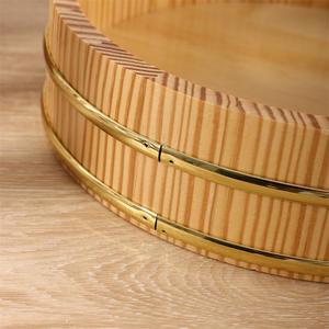 Bambus Ecológico Borde Dorado <span class=keywords><strong>Sushi</strong></span> Tazón Plato Cubo Lavabo con Característica - Product Image 4