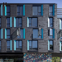 Ventana Abatible Moderna de Aleación de Aluminio con Doble Acristalamiento y Aislamiento Térmico para Proyectos de Hoteles, Dormitorios y Villas, Tamaños Personalizados