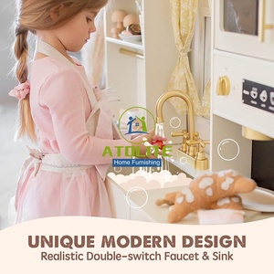 <span class=keywords><strong>Cucina</strong></span> Giocattolo in Legno per Bambini con Tende, Vendita Diretta dalla Fabbrica, per Età 3+ - Product Image 3