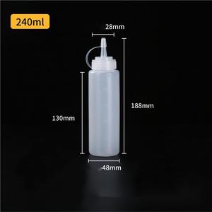 Bouteille à buse pointue en plastique transparent étanche Bouteille à presser Sauce Conception à presser facile Bouteille à presser au miel pour sauces huiles - Product Image 6