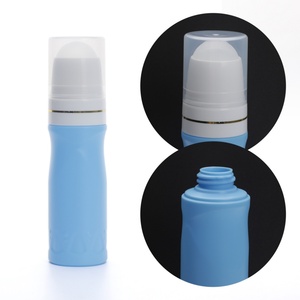 Envase de Plástico Personalizado al por Mayor, Tubo Único Azul para Crema de Belleza, Envase Vacío para Loción con Cabezal de Silicona para Masaje con Bola Rodante - Product Image 3