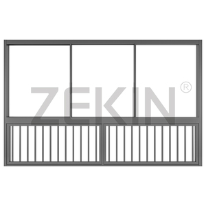 Zekin guanjing 138ซีรีส์ที่ทันสมัยหน้าต่างบานเลื่อนแบบสามแทร็กแรงดัน-ระบบระบายน้ำแบบตัดเท่ากันหน้าต่างอลูมิเนียม - Product Image 6