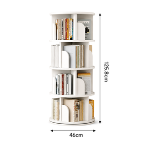 360 °   Rak Buku Putar, Lemari Buku Berputar dengan Rak Terbuka, Rak Penyimpanan Hemat Ruang untuk Buku, Majalah, dan Dekorasi Rumah - Product Image 2