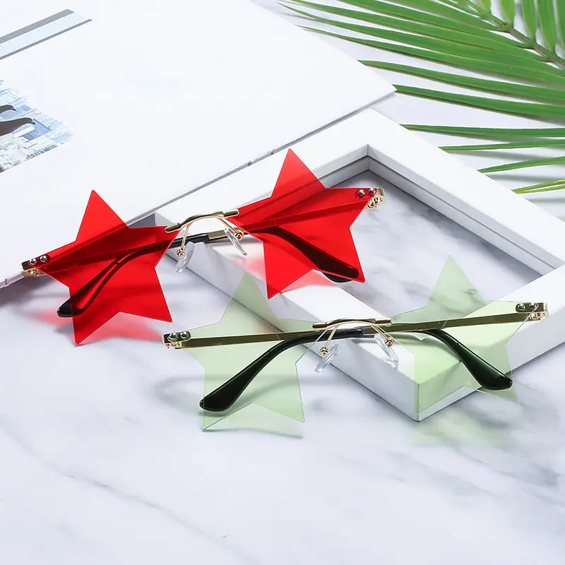 Five pointed star funny 2023 newest christmas decoration trendy sunglasses women men eyewear shade sun glasses custom goggles