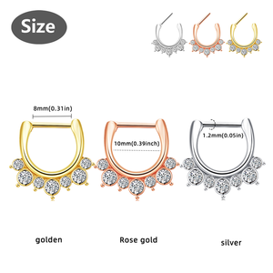 Anillo de Nariz Simple y Exótico de Acero Inoxidable, Doble <span class=keywords><strong>Aro</strong></span> con Iniciales, para Pezón, Ombligo, Lengua, Flor, para Hombres y Mujeres - Product Image 2