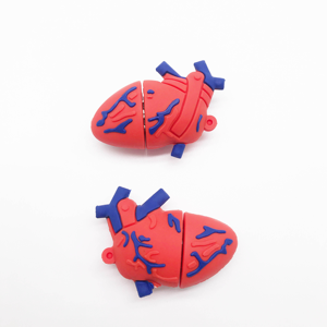 New Gadget Custom Shape USB 2.0 Memory Stick Usb Flash Thumb Drive Brain Heart Lung Shape PVC Usb Pendrive Funny Flash Disk 8gb