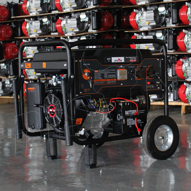 BISON(CHINA) 5Kw 13Hp Gx390 Iso 220V Ohv 5.5Kw Gasoline Generator BS6500 Single/Three Phase 6L Fuel Tank Electric/Hand Start
