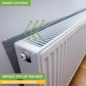 Facile à installer, avec des tampons adhésifs inclus, améliore l'efficacité du <span class=keywords><strong>radiateur</strong></span>, 0,6 m x 5 m, isolation du <span class=keywords><strong>radiateur</strong></span>, feuille réfléchissante - Product Image 4