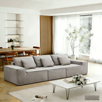 Italienisches Minimalistisches L-förmiges Samt-Kompressionssofa-Set Hochelastischer Schwammgefüllter Tofu-Block Modularer Wohnzimmer-Sofa