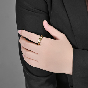 Roman Numeral Rotating <b>Ring</b> For Women Silver Gold Black Fashion Jewelry Index Finger <b>Ring</b> Gift Geometric Design - Product Image 2